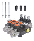 Three Spool Hydraulic Valve With 13GPM Flow And 3600PSI Rating, Directional Control Valve With SAE Ports, Double Acting Loader Valve