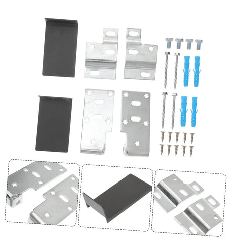 Heavy Duty Corner Brackets For Cabinets And Cupboards Wall Mounting Hardware Set with steel brackets and hardware for easy installation.