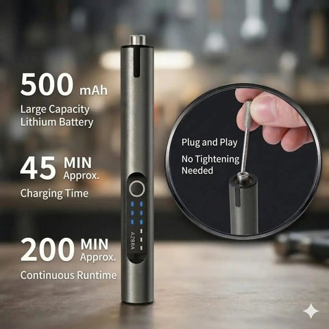 Cordless Rechargeable Engraving Pen With LED Light 18000 RPM High Precision Electric Engraver battery and charging features