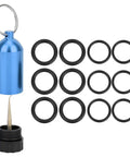 Aluminum Alloy Scuba Diving Cylinder With 12 Seal Rings Kit for Small Scuba Tanks Valve Seals, blue accessory visible