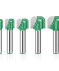 Heavy Duty 8mm Shank Solid Carbide Round Nose Router Bit For Woodworking CNC Bowl Tray Milling Cutter set with five bits.