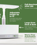 Indoor Hydroponic Garden With LED Grow Light For Year Round Harvest Holds Up To Six Pods Compact Countertop Herb And Veggie Kit