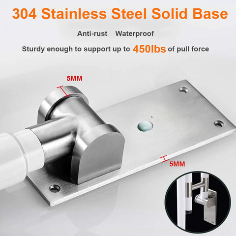 Foldable Stainless Steel Toilet Grab Bar With 304 Grade Frame Anti Slip Shower Handrail Flip Up Bathroom Seat Support Bar Heavy Duty Bathtub Arm Grip For Safe Access And Stability Supports Up To 450 Lbs