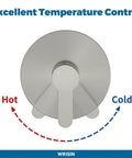 Tub And Shower Faucet Set With Valve In Brushed Nickel No Fuss Install, showing precise temperature control dial