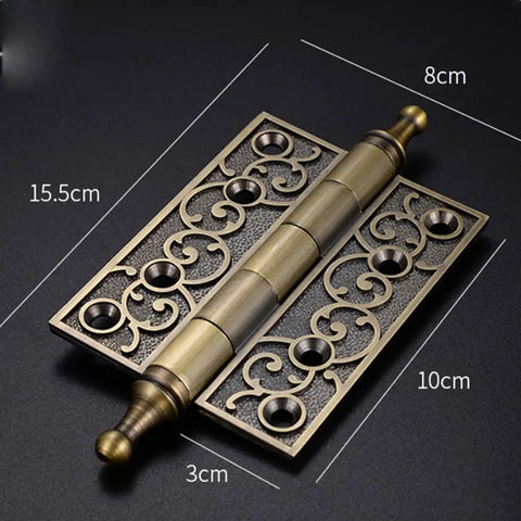 Zinc Alloy Bearing Door Hinge With Screws Silent Close For Wooden Doors And Cabinets Super Durable Cabinet Hardware That Fits Closets And Cupboards Easy Install Smooth Quiet Action Multicolor Finish, ornate brass hinge 15.5cm x 10cm