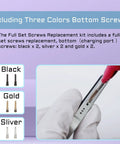 Inner Complete Screws Set With Full Internal Metal Bracket Kit Replacement For iPhone 12, black, gold, silver screws displayed