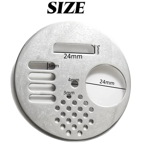 Stainless Steel Beehive Entrance Disk 2.67 Inch Round Rotatable Bee Gate dimensions shown in detail