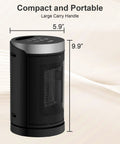 Small Portable Indoor Space Heater With Thermostat And Remote Seventy Degree Oscillation 12 Hour Timer Five Modes 1500W