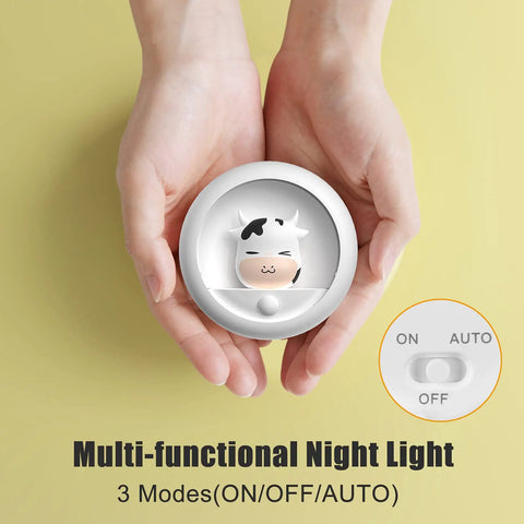 Motion Sensor Night Light With Rechargeable Battery And Magnetic Mounting Three Mounting Options For Easy Placement In Bedroom Or Bathroom Perfect Gift For Cat Lovers And Kids With Adjustable Brightness