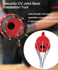 Image of No Brainer Pneumatic CV Joint Boot Installation Tool Kit Universal Expander Rod with Master Grip Claws, red color.