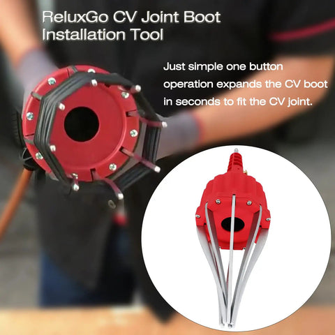 Image of No Brainer Pneumatic CV Joint Boot Installation Tool Kit Universal Expander Rod with Master Grip Claws, red color.