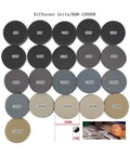 Image of Premium 120 Piece Set Of 4 Inch Hook And Loop Sanding Discs showing various grit levels from 60 to 10000 for versatile sanding.