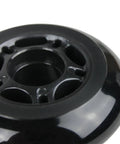 Close-up of black Outdoor Asphalt Inline Skate Wheel 89A 80mm 4 Wheel Set for rugged street cruising and park sessions, 608 hub.