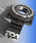 Heavy Duty 90 Degree Right Angle Turntable Gearbox Reducer With Hollow Rotating Platform built like a tank, showcasing hollow output shaft.