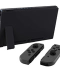 Soft Touch Black Console Back Plate Replacement For Nintendo Switch With Kickstand Easy Install Durable DIY Shell Case
