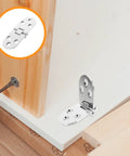 Six Piece Zinc Alloy Folding Flip Hinges Set For DIY Cabinets And Flip Up Desks Pre Drilled Mounting Holes in action