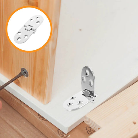 Six Piece Zinc Alloy Folding Flip Hinges Set For DIY Cabinets And Flip Up Desks Pre Drilled Mounting Holes in action