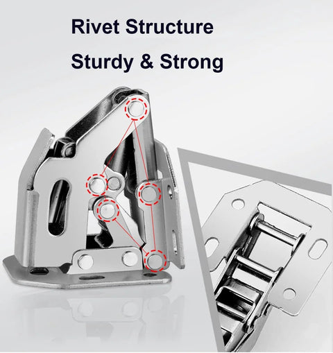 Soft Close Concealed Cabinet Door Hinges 90 Degree Hydraulic Invisible Hinges For Cabinets Cupboards And Wardrobes Rust Resistant Cold Rolled Steel With Zinc Finish 2 Pack By Qrity Easy Install shown in full view with rivet structure detail.