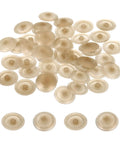 Solid 160 Pack Waterproof Screw Cap Covers, 12Mm Champagne decorative covers laid out, PP material for screw hiding.