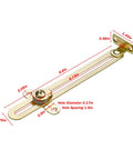 6.7 Inch Folding Lid Hinge 2 Pack Gold Brass Plated Iron Lid Stay for Cabinets, Jewelry Boxes - Side View with Measurements