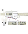 VZDRHYURI 0-200mm IP67 Inside Outside Depth Vernier Caliper Digital 200mm displaying measurement readings.