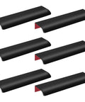 6 Pack Self Adhesive Drawer Pulls Black 5.9 Inch Back Mount Finger Edge Cabinet Handles No Drill Hidden Stick On Kitchen Cupboard Pulls