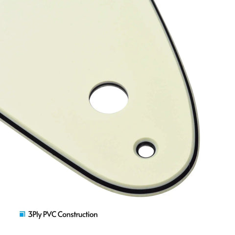 Close-up of Standard 11 Hole 3 Ply Guitar Pickguard With Screws For Tele Style Electric Guitars Black Replacement Part