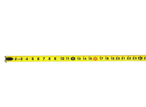 One And Three Sixteenths Inch By Sixteen Foot Tape Measure With Yellow Clad Command Control Anti Pinch Tip on white background