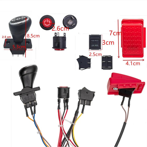 24V Ride On Toy Wiring Harness Conversion Kit With 2.4G Wireless Switch Box for Upgrades, connectors and components layout