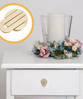 White nightstand with Vintage Small Cabinet Door Handles And Drawer Knobs With Concealed Pulls For Kitchen And Bath in gold.