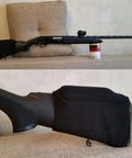 Neoprene Comb Raising Sleeve Slip-On Cheek Rest Kit With Three EVA Foam Inserts fitted on rifle stock