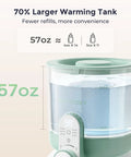 Portable Instant Water Warmer For Baby Formula With Adjustable Temperature Settings And Quick Heating Technology That Is A Legit Game Changer For On The Go Parents Who Want Seamless Bottle Prep Daily showing a 57oz warming tank with temperature display.