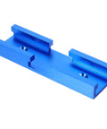 Heavy Duty Alloy Miter Track Connector In Sleek Anodized Blue For Seamless Woodworking Routing with precision mounting holes