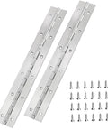 2 Pack Heavy Duty 12 Inch Piano Hinges With Holes Polished 304 Stainless Steel Durable Marine Grade Hardware with 24 screws