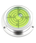 Pro Shop Grade 70Mm Metal Bubble Level Balancer With Mounting Holes For Construction Machinery And Cloud Platforms Built Tough Dead On Precision Spirit Tool In Black And Green, top view showing green liquid and degree markings.