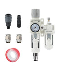 Three Eighth Inch PT NPT Compressed Air Filter Regulator Lubricator Combo with connectors and tape AC3010-03D