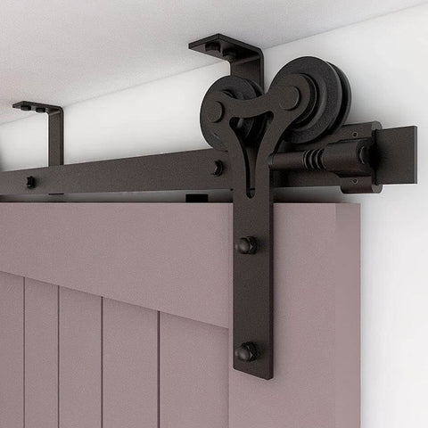 5 Feet Ceiling Mount Sliding Barn Door Hardware Kit For A 30 Inch Wide Single Wooden Door Easy To Install Smooth Quiet Operation Y Shape Hanger Heavy Duty Steel With Anti Corrosion Finish Pre Drilled Rails And L Bracket