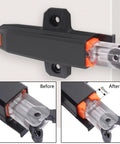 Push To Open Cabinet Latches 4 Pack, sturdy double spring hardware in elegant black, easy install, before and after details