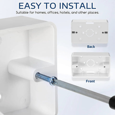 Close-up of Five Piece Surface Mount Outlet Boxes With No Sweat Setup and Ultra Slim Single Gang build showing installation process.