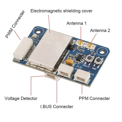 Six Channel Two Four GHz PWM PPM I Bus Pro Grade Receiver For FPV Drones compatible with FS I10 I8 I6 Series transmitters