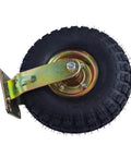 Badass 10 Inch Pneumatic Casters With Premium Quality Inflatable Rubber Tires For Silent Heavy Duty Rolling Hand Trucks Universal Easy Swap Slick Finish, showcasing the black rubber tire and metal mounting bracket.