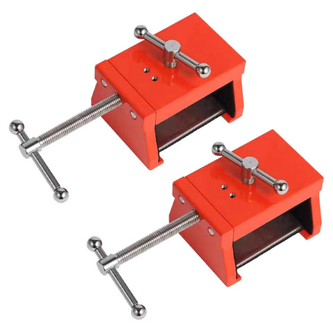 Heavy Duty Hole Punching Fixture Clamping Jig For Cabinet Assembly And Custom Furniture, sturdy design, dual units, orange finish.