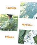 3 Pack Rescuing Survival Warm Blankets With First Aid Kit For Camping Hiking Beach Mat Outdoor Gear Sun Protection And Moisture Block Folding Insulation Blanket For Emergency Prep shown as durable green blanket used outdoors