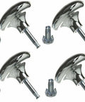 Four Pack Built Tough Chrome Furniture Glides With Metal Core Inserts For Divan Beds Sofas And Footstools sleek chrome replacement caster legs.