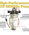 High-performance 12V SHURflo pump for 25 Gallon ATV UTV Spot Sprayer With 2.2 GPM 12V Diaphragm Pump, Eco Series Spray Gun