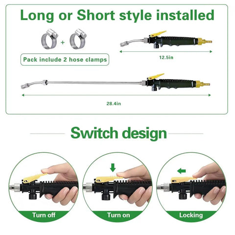Dope Sprayer Wand Replacement Kit With 29 Inch Stainless Steel Wand And Three Nozzles Including Adjustable, Fan, And 4-Hole Nozzle