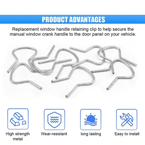 Eight Pack Car Window Crank Retainer Clips Kit Universal Door Handle Metal Retaining Clips For Most Vehicles Fits Dodge Ram