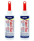 Fabri-Tac Premium Fabric Glue Quick-Drying Crystal Clear Permanent Bond For Fabrics Canvas Lace Wood And More 4-Ounce 2-Pack Bottles