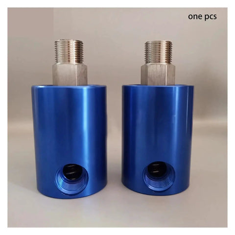 Beefed Up High Speed Rotary Joint For Coolant 360 Degree Rotary Union 1.6 MPa Max Pressure 3500 RPM Left Hand Thread Size One Quarter Inch Durable Precision Bearings Leak Resistant Connectors For Machinery blue aluminum rotary unions with 1/4-inch thread