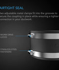 Noise Reduction 6 Inch Duct Clamp Coupler With Stainless Steel Clamps Flexible Rubber Coupling detail showing worm drive locks